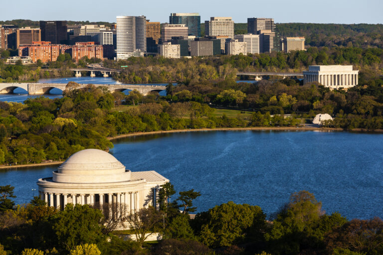 The downtown skyline in Arlington, Virginia.