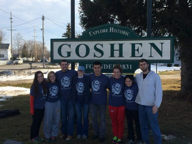 Boston University students volunteered at LaCasa Inc. in Goshen, Ind., through the Alternative Spring Break program.