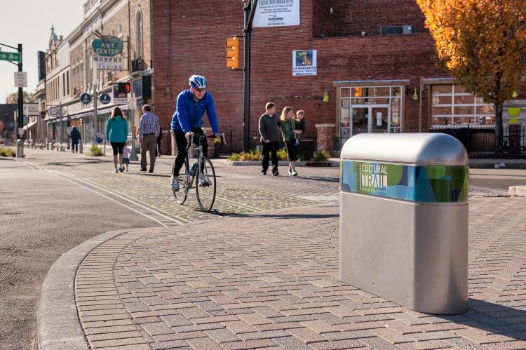 The Indianapolis Cultural Trail is a favorite destination for walking, jogging and biking.