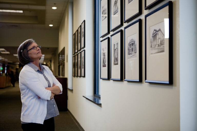 The Public Library of Johnston County and Smithfield includes Louis Orr etchings featuring North Carolina landmarks.