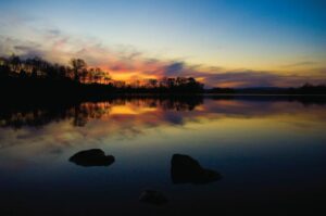 Sunset at Watts Bar Lake in Kingston, Tennessee.