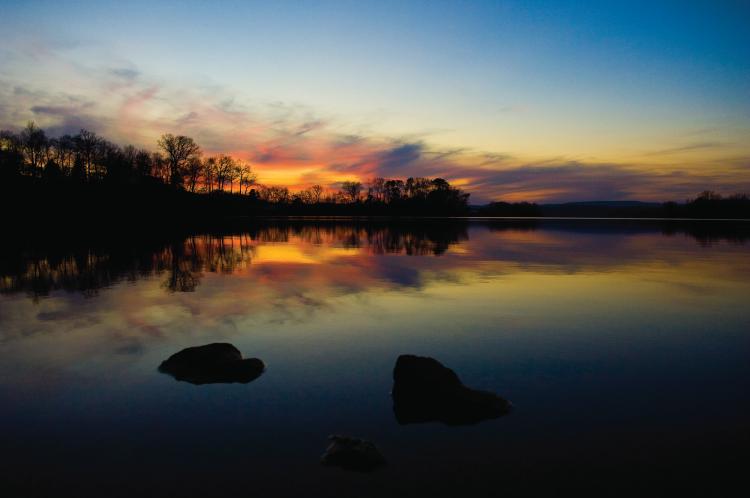 Sunset at Watts Bar Lake in Kingston, Tennessee.