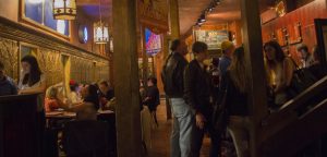 People hang out at Jupiter Bar in Berkeley, CA