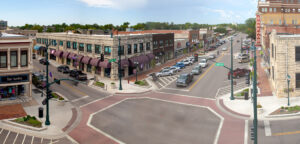 Intersection in downtown Manhattan, KS.