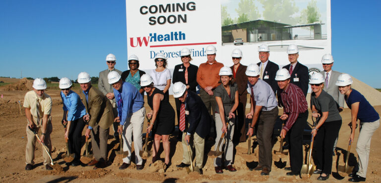 Officials in DeForest break ground for a new health center.