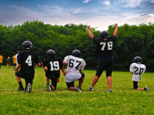 The Hendersonville Commandos football team scrimmages
