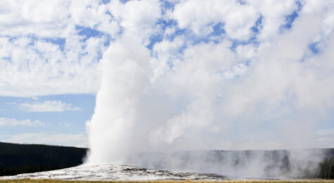 geyser steam going into the air