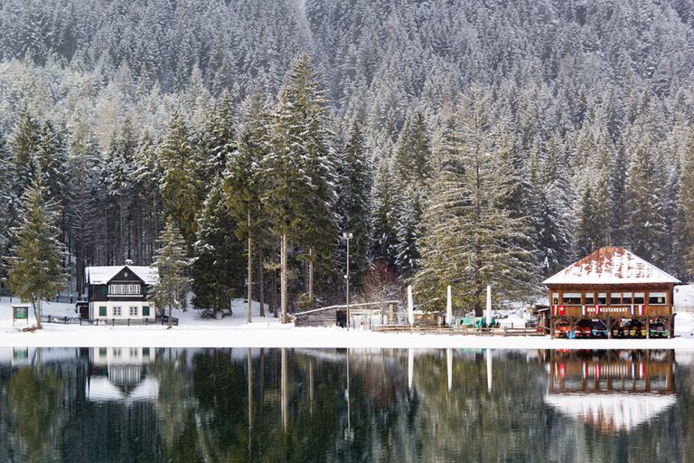 A frozen lake in Minneapolis, MN, during the winter.