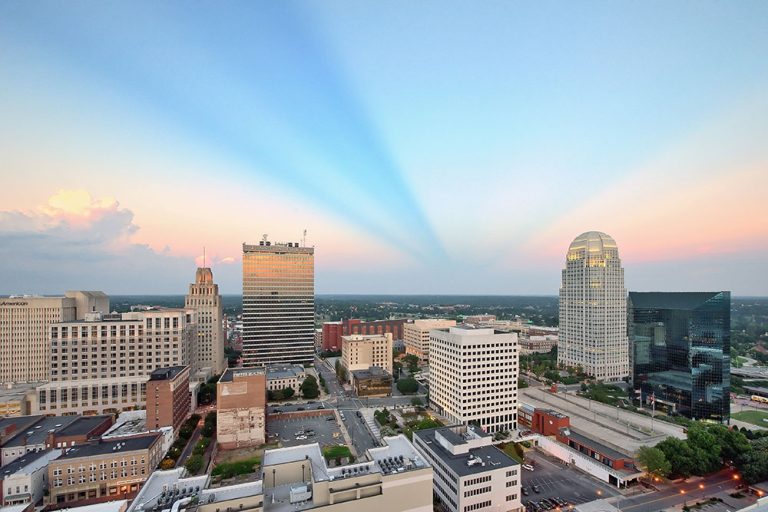 Winston-Salem Skyline at Sunset