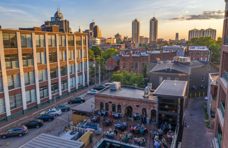 Buildings of Downtown Indianapolis IN at Dusk