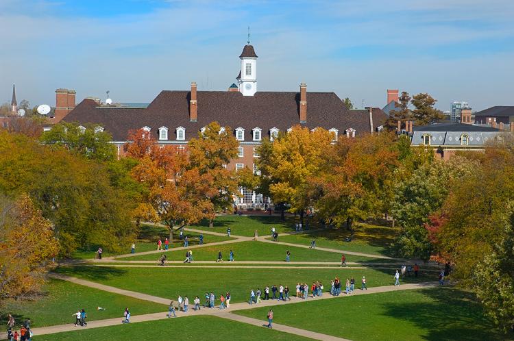 Main Quad at the University of Illinois at Urbana-Champaign in Champaign, IL