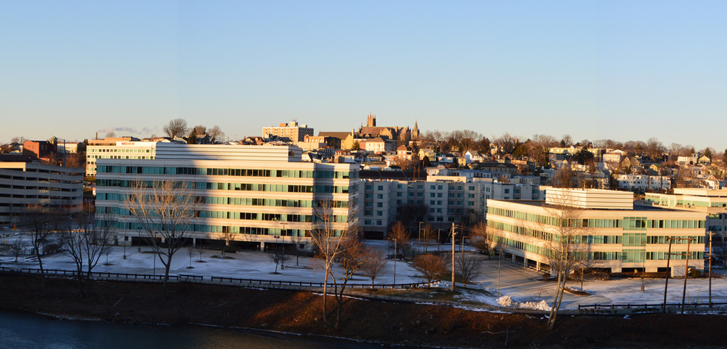 A view of the Conshohocken Schuylkill River front in Conshohocken, Pennsylvania.