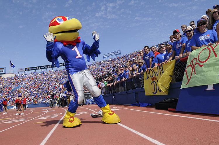 Big Jay at Memorial Stadium in Lawrence, KS