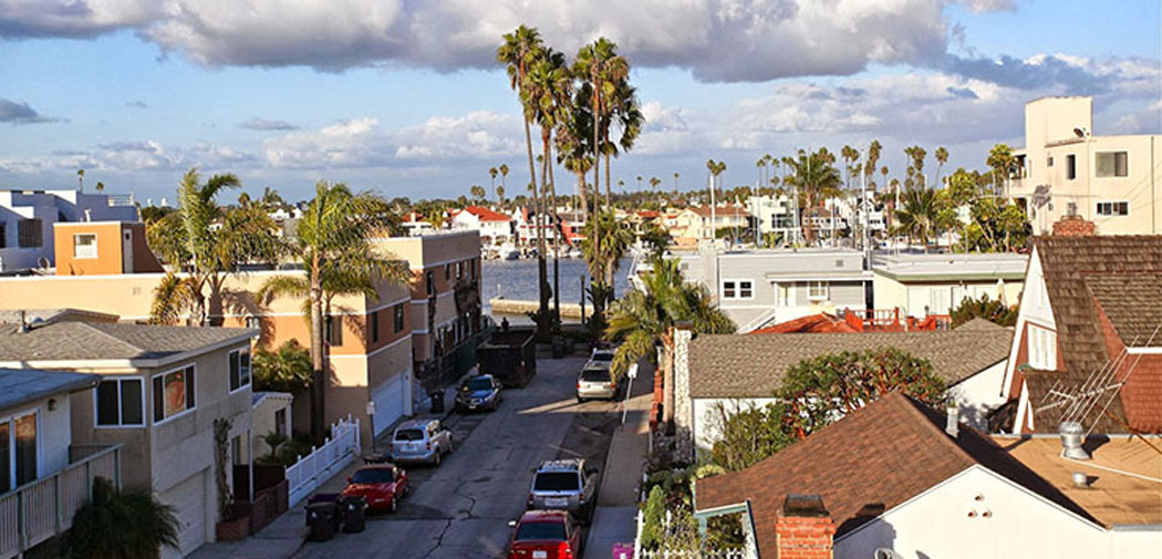 An aerial view of Los Alamitos, California.