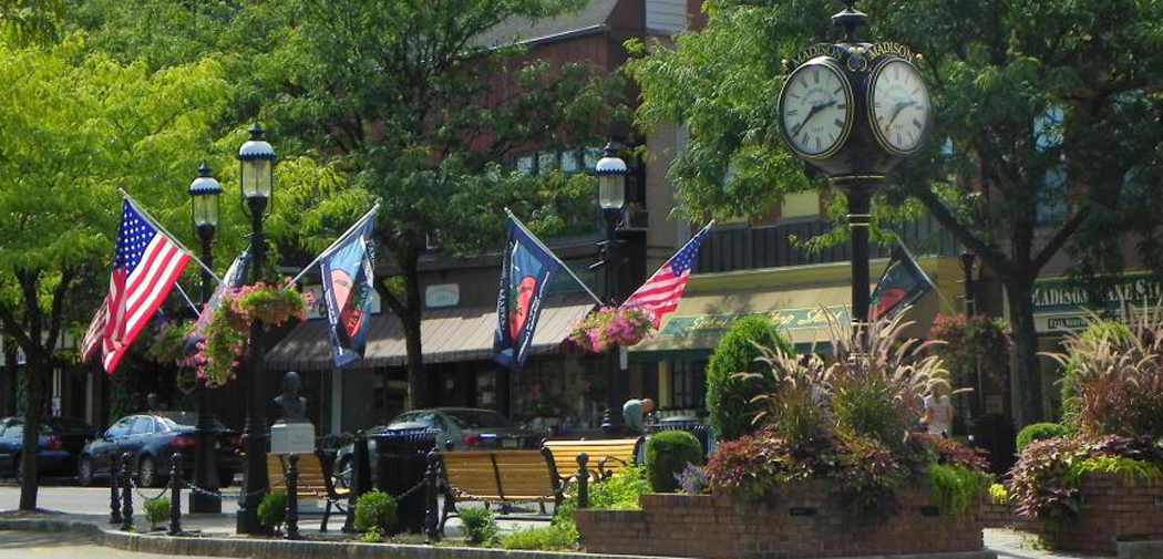A view of downtown Madison, New Jersey.