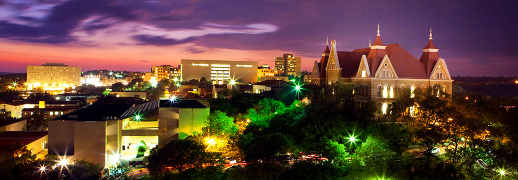 San Marcos, TX at night.