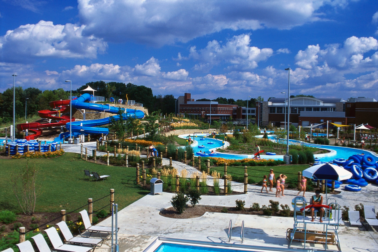 A view of he Waterpark at the Monon  Community Center at Carmel’s Central Park in Carmel, Indiana.