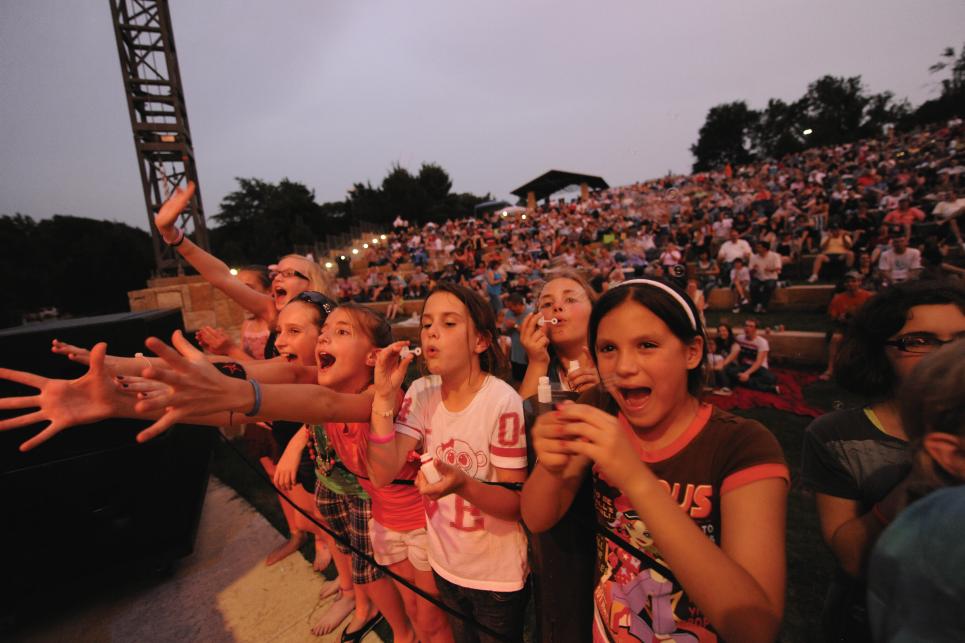 The Amphitheater at Oak Point Park in Plano, Texas, hosts family-friendly concerts and events.