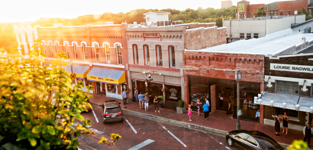 Plano Texas, downtown on a bright sunny morning