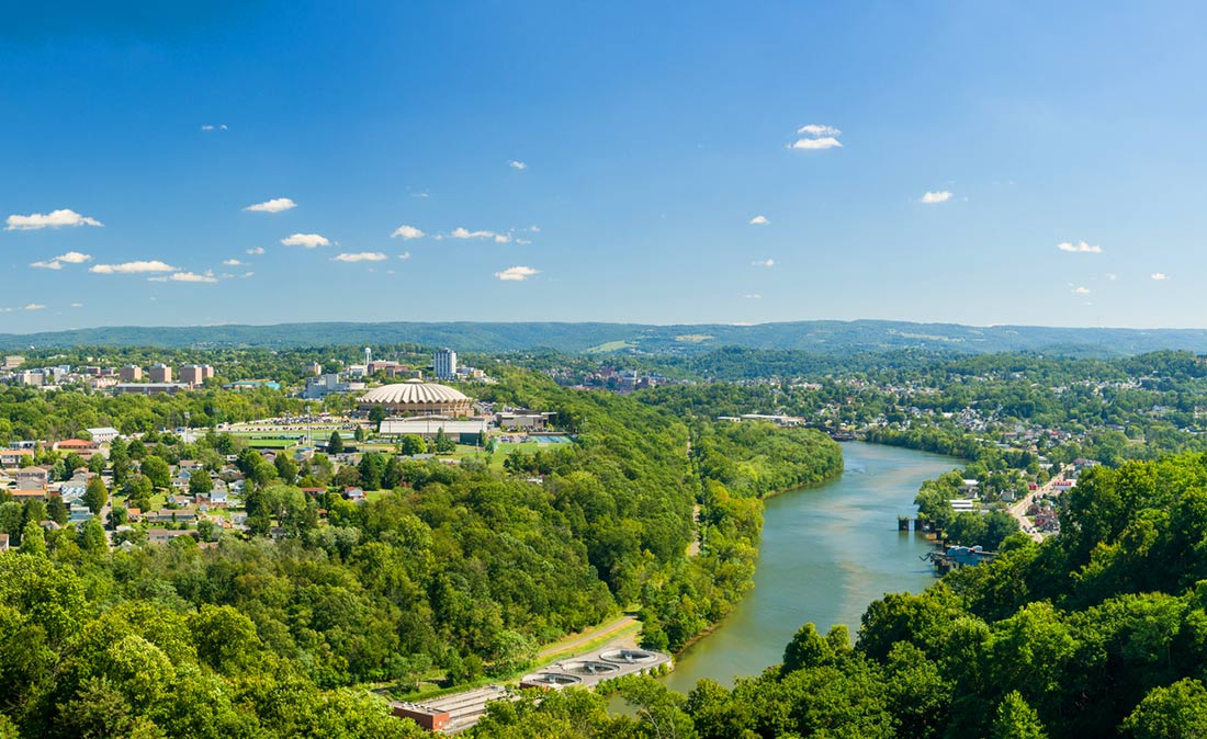 Morgantown WV aerial view