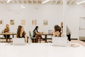 Women at a coworking space office in Broken Arrow, OK.