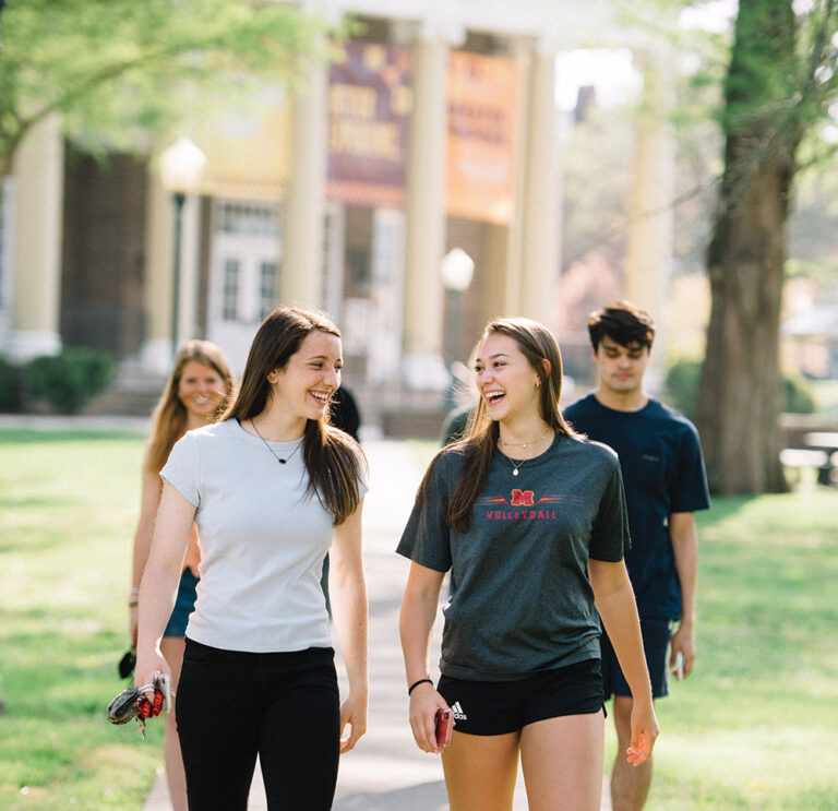 students walking on campus