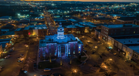 Aerial view of courthoue