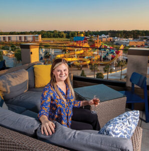woman holding wine glass