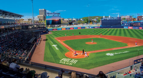 Baseball game at Polar Park located in Worcester MA