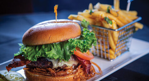 gourmet burger and fries