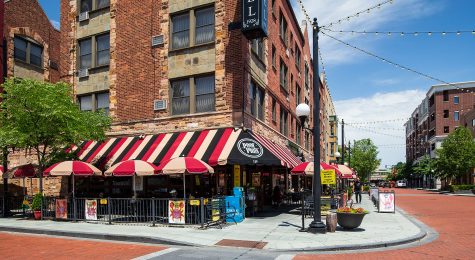 A view of downtown storefronts in Oak Park, IL, which ranks #32 in the Livability Top 100 Best Places to Live in the U.S.