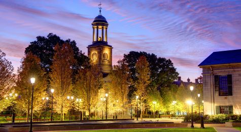 Quincy, MA downtown at night