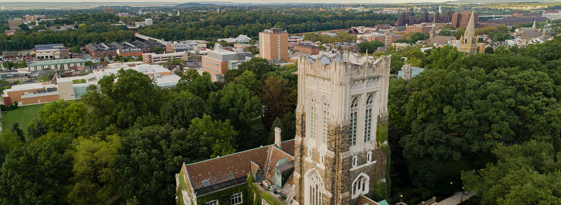 Bethlehem, PA aerial of downtown