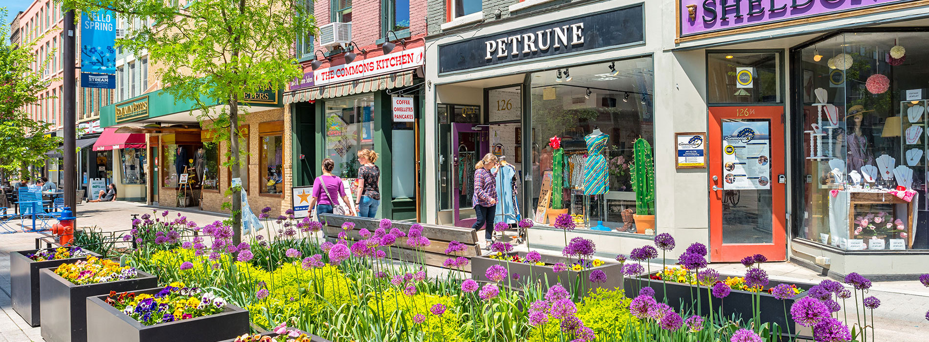 Ithaca, NY downtown shopping district