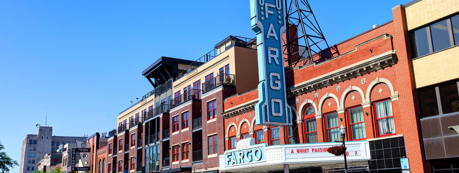 Fargo, ND downtown featuring the Fargo Theatre
