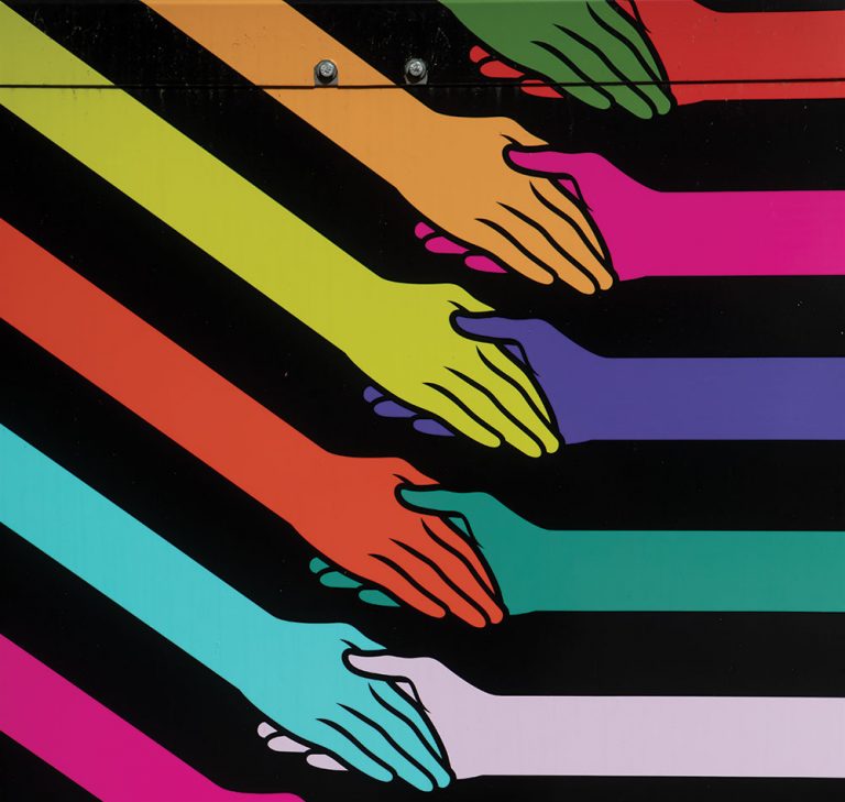 illustration of diversity through shaking hands