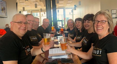 Co-op members drinking beer at Foremost Brewing Co-Op