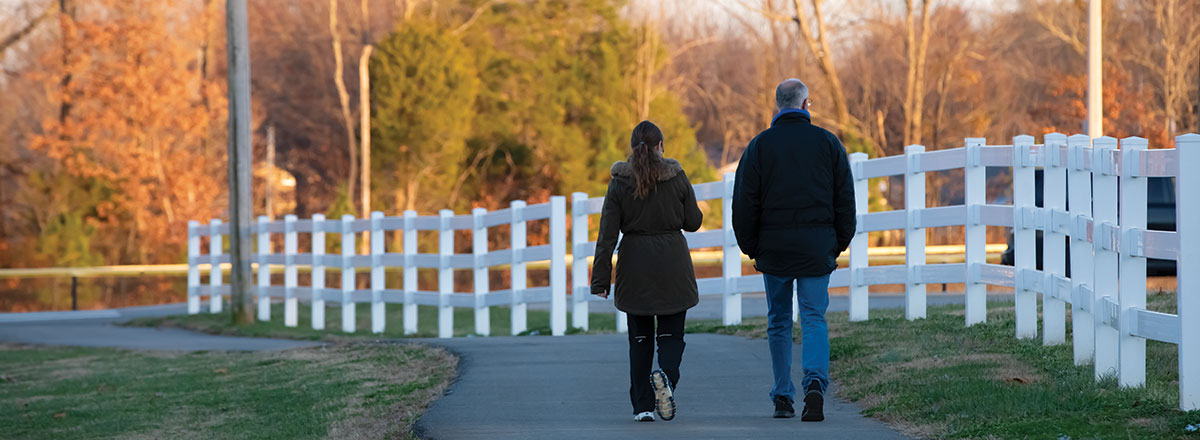 People walk along trail in White House, TN