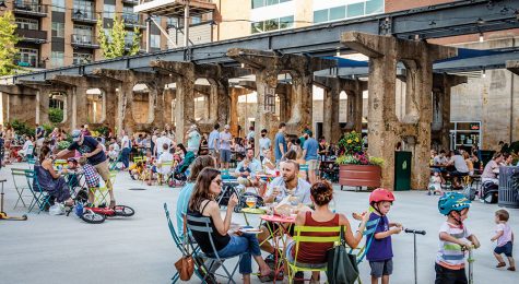 The Power Plant patio in the Innovation Quarter is a popular place to dine alfresco.