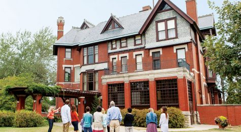 Guests touring the Brucemore in Cedar Rapids, IA