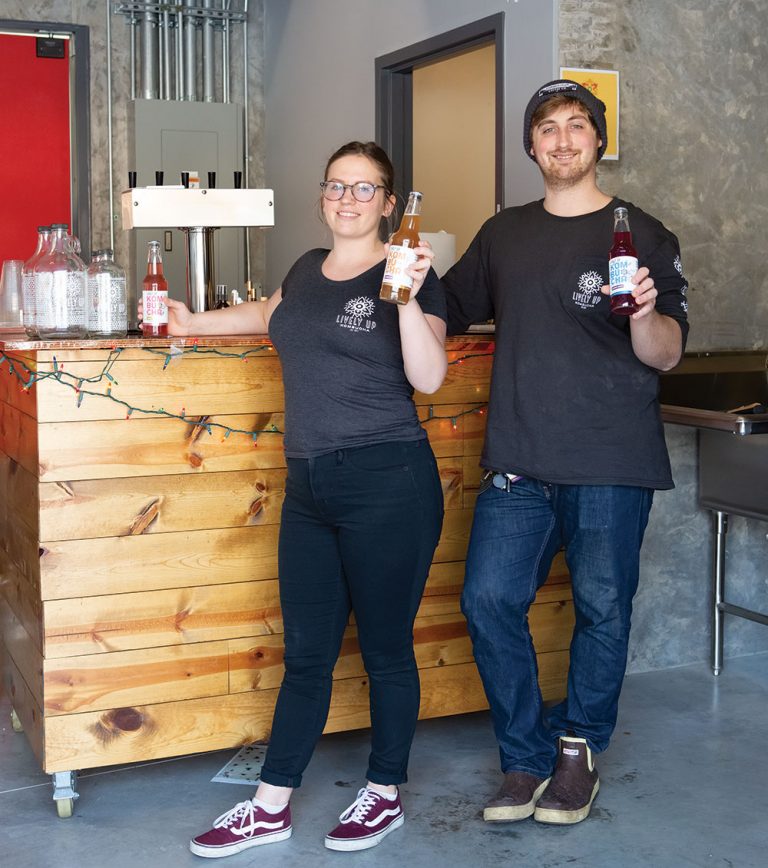 Lively Up Kombucha's Zack Smith and Brenna Kelley at the FARM Center