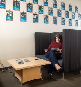 The CoLaunch coworking space at Grand Valley State University Muskegon Innovation Hub