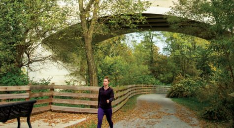 The Cardinal Greenway is a rail trail that encompasses 60 miles of abandoned CSX railroad corridor in east central Indiana.