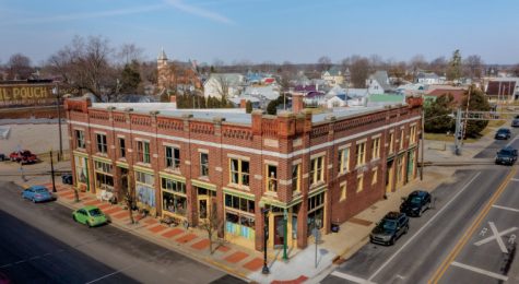 The former Gray Hotel building in Redkey, Indiana