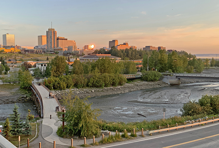 Late Sunset in the Last Frontier City of Anchorage Alaska