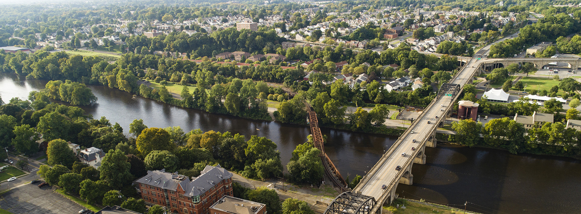 Panoramic aerial view of Bethlehem, PA