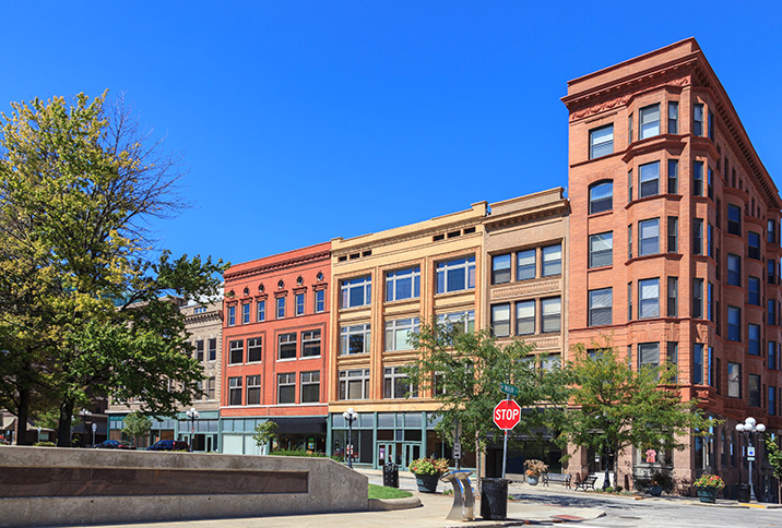 Historic building in downtown Bloomington, IL