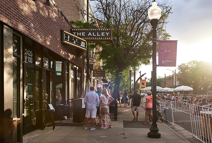 Walkable downtown in Littleton CO