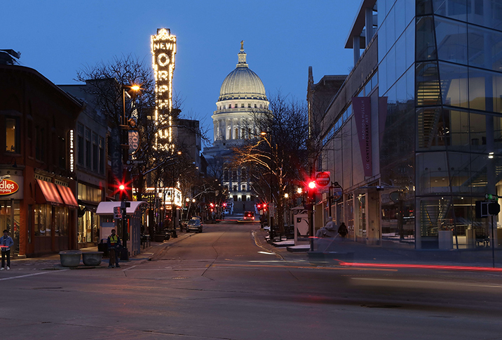Madison WI Capitol at night