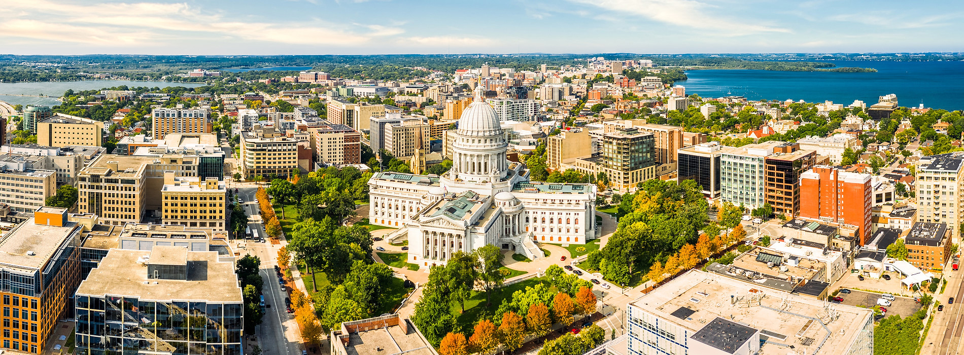 Wisconsin State Capitol and Madison skyline
